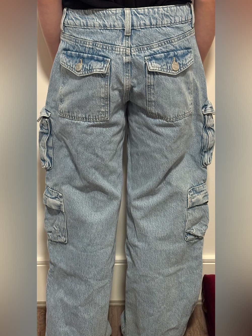 Garage Light Blue Cargo Jeans for Women